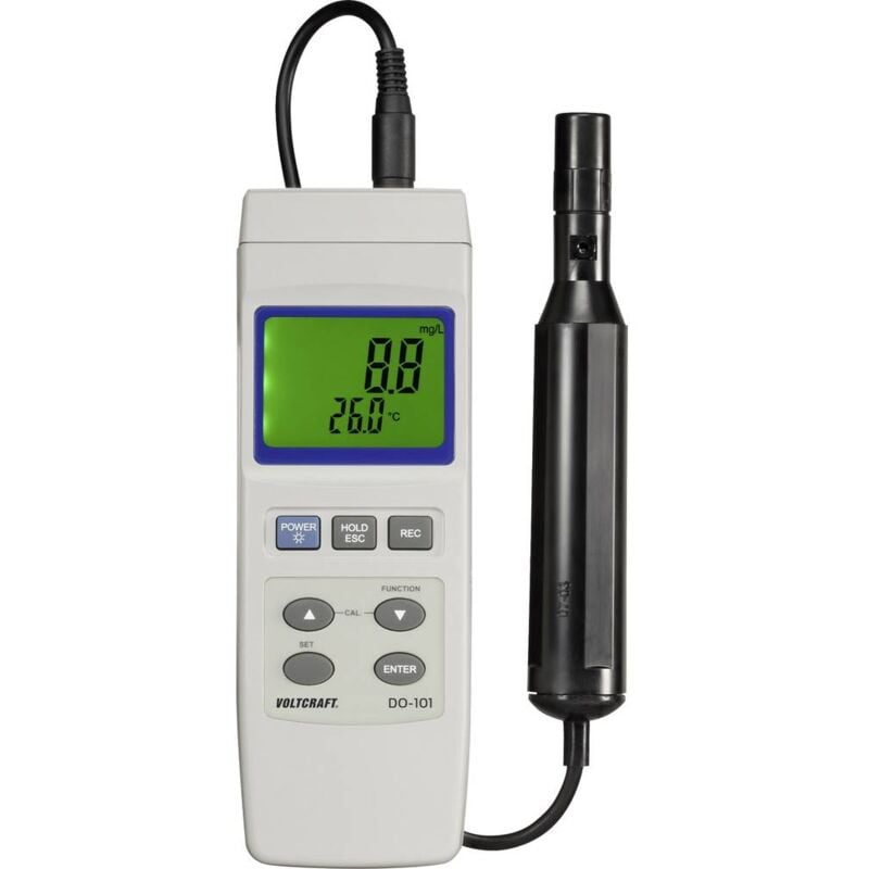 foto del prodotto voltcraft do 101 misuratore di ossigeno 0 20 mg l elettrodi intercambiabili, con misura della temperatura