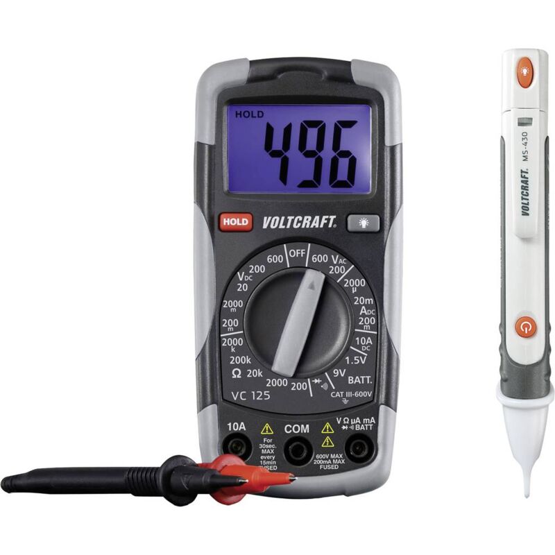 foto del prodotto voltcraft dt test kit 150 multimetro portatile digitale cat iii 600 v display counts 2000