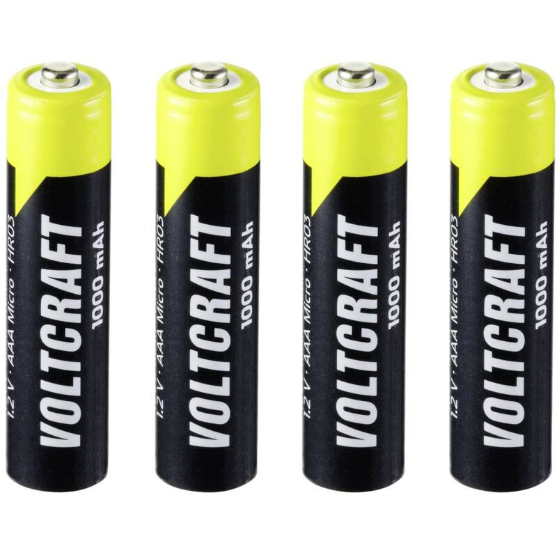 foto del prodotto voltcraft endurance hr03 batteria ricaricabile ministilo aaa nimh 1000 mah 1.2 v 4 pz.