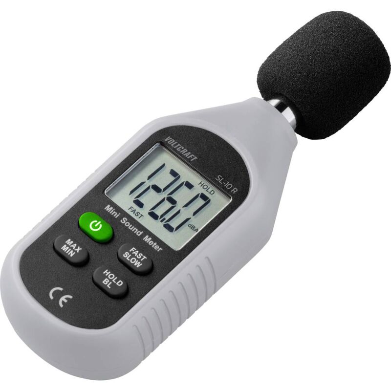 foto del prodotto voltcraft fonometro sl 10 r 30 130 db 31.5 hz 8 khz alloggiamento in materiale granulare riciclato