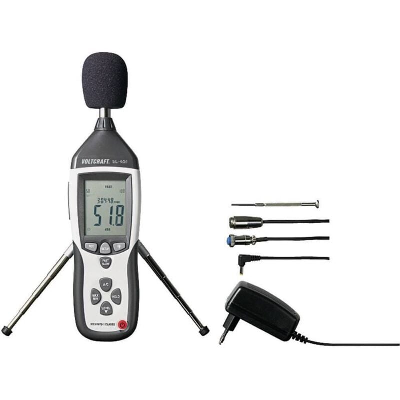 foto del prodotto voltcraft fonometro sl 451 30 130 db 31.5 hz 8 khz usb