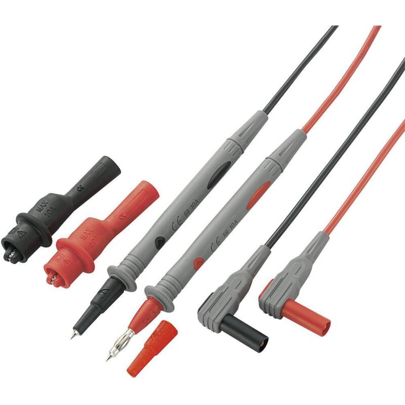 foto del prodotto voltcraft ms 2 kit puntali di sicurezza spina a banana 4 mm sonda nero, rosso 1 kit