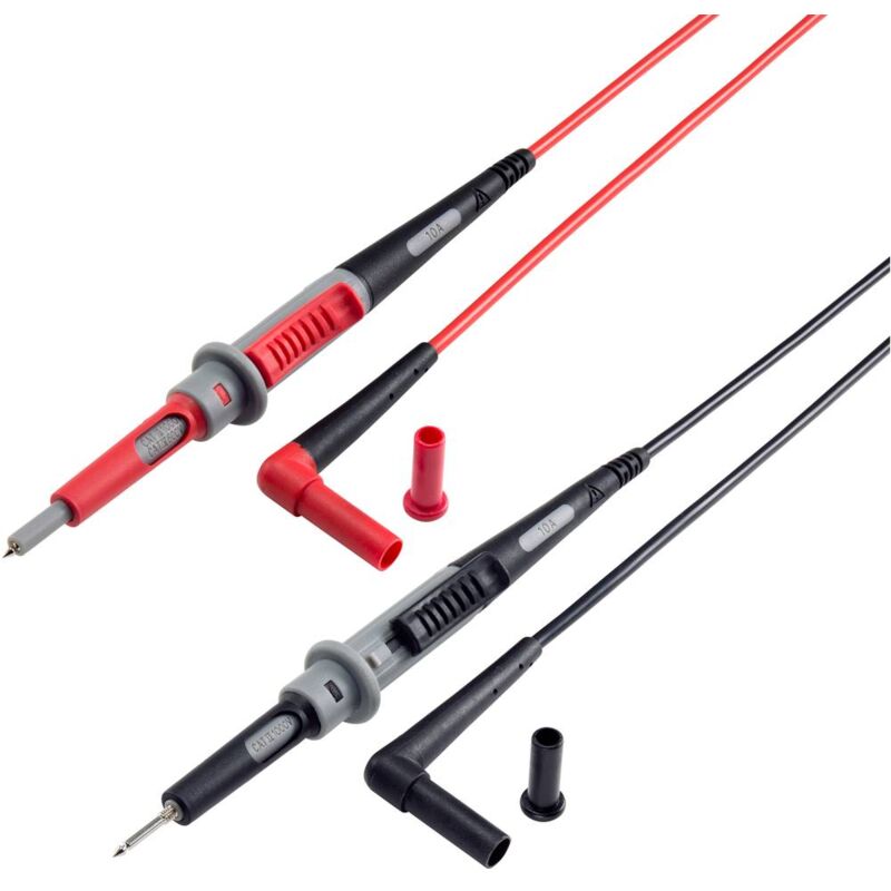 foto del prodotto voltcraft ms 4ps puntali di sicurezza spina sicurezza 4 mm sonda 1.00 m nero, rosso 1 pz.