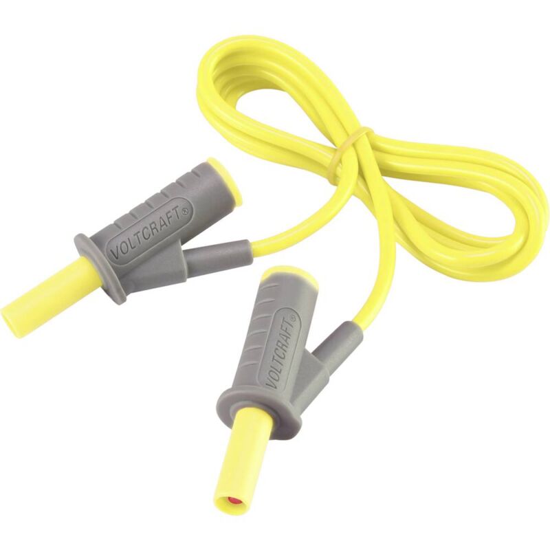 foto del prodotto voltcraft msb 501 puntali di sicurezza spina a banana 4 mm spina a banana 4 mm 1.00 m giallo 1 pz.