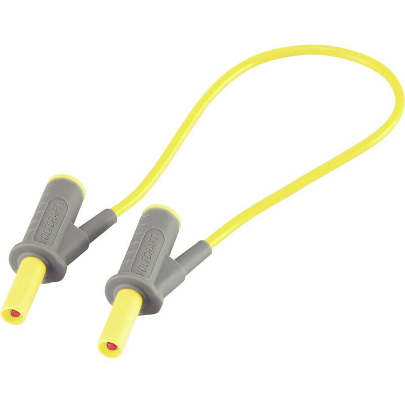 foto del prodotto voltcraft msb 501 puntali di sicurezza spina a banana 4 mm spina a banana 4 mm 25.00 cm giallo 1 pz.