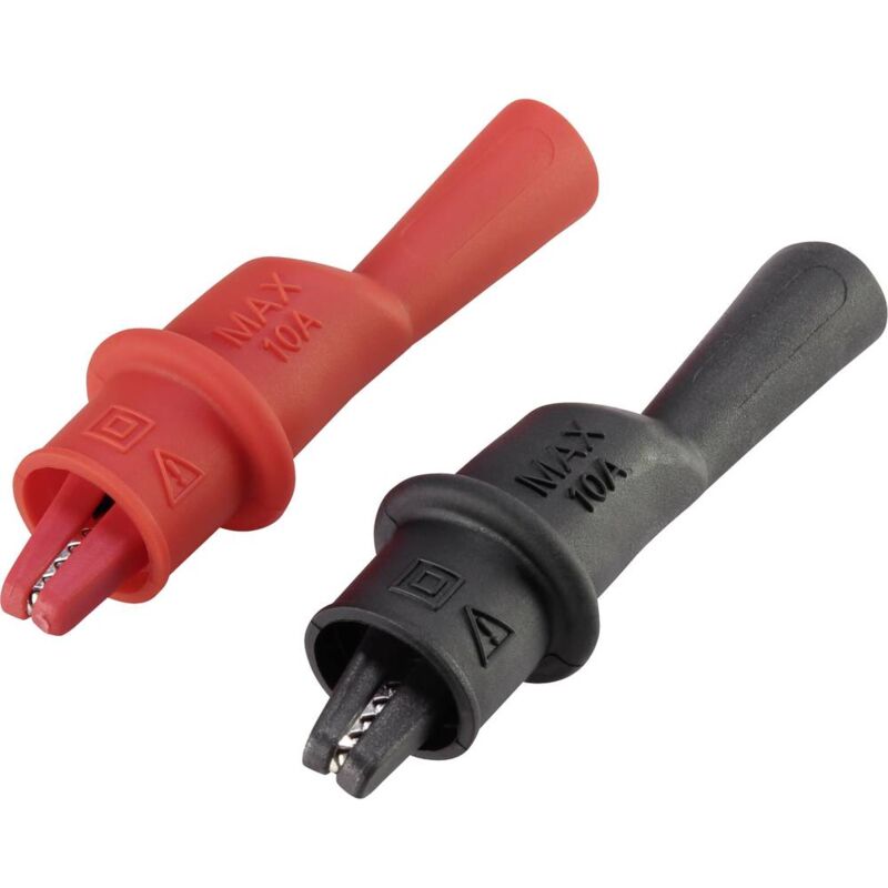 foto del prodotto voltcraft msk 111 morsetto a coccodrillo spina 2mm cat iii 1000 v, cat iv 600 v nero, rosso