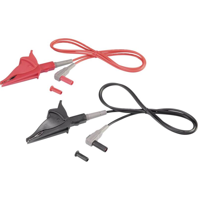foto del prodotto voltcraft msl 507 cavo di misura spina 4 mm morsetti a coccodrillo 1.00 m nero, rosso 1 pz.