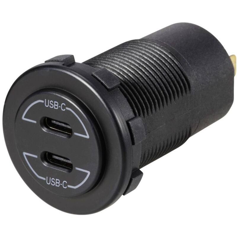 foto del prodotto voltcraft presa doppia usb c 9v 30v 60w portata massima corrente 3 a 12 24 v dc