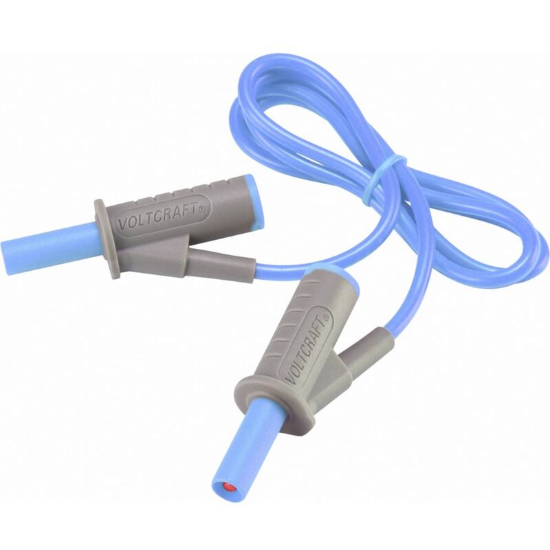 foto del prodotto voltcraft puntali di sicurezza spina a banana 4 mm spina a banana 4 mm 0.75 m blu msb 501