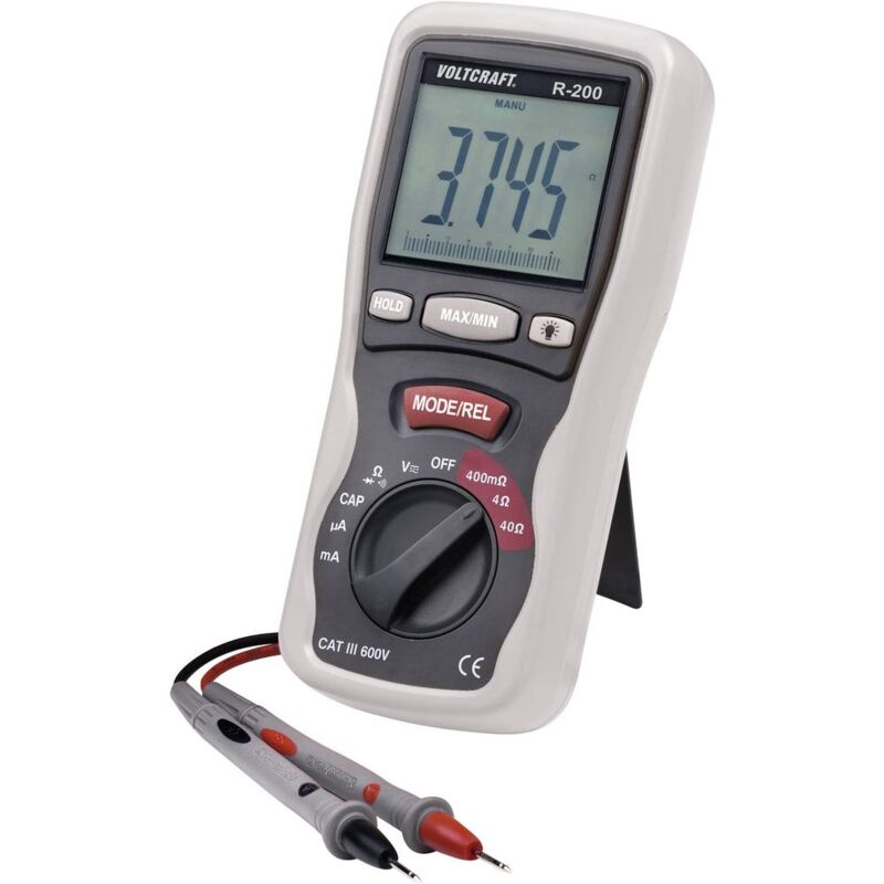 foto del prodotto voltcraft r 200 tester per componenti digitale cat iii 600 v display counts 4000
