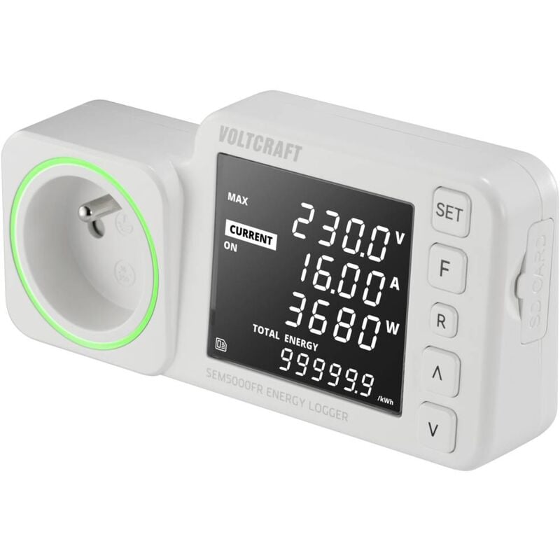 foto del prodotto voltcraft sem5000 fr misuratore costi energetici previsione di spesa, funzione allarme, tariffa elettrica impostabile,