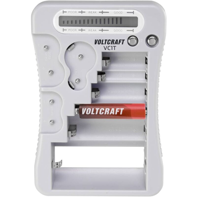 foto del prodotto voltcraft tester batterie vc1t campo di misura tester batterie 1,5 v, 3 v, 6 v, 9 v pila vc 12613270