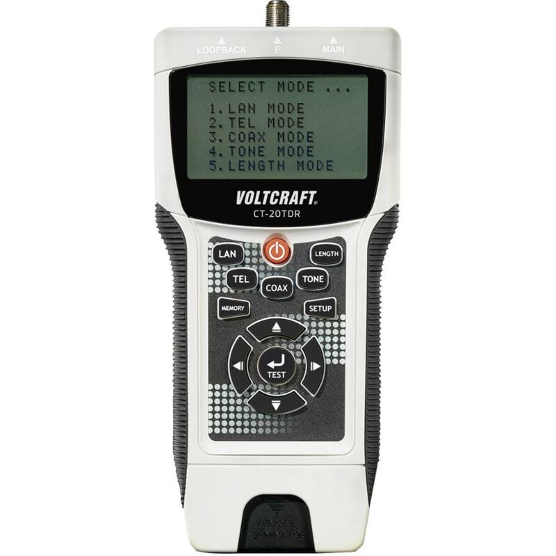 foto del prodotto voltcraft tester cavi ct 20tdr ct 20tdr adatto per cavi schermati non schermati, cat3, cat4, cat5, cat5e, cat6, coassia