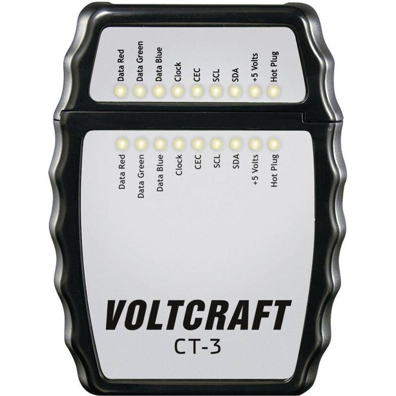 foto del prodotto voltcraft tester cavi ct 3 ct 3 adatto per cavo hdmi tipo a, hdmi 1,0, 1,1, 1,2, 1,2a, 1,3a b c, 1,4 a