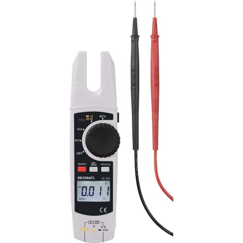 foto del prodotto voltcraft vc 1113 pinza amperometrica digitale corrente di uscita cat ii 1000 v, cat iii 600 v display counts 6000