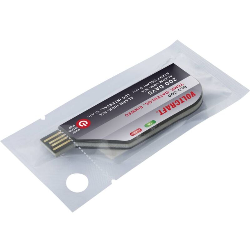 foto del prodotto voltcraft vc 11576730 dls 200 data logger temperatura misura temperatura 30 fino a 70 c datalogger monouso, funzione