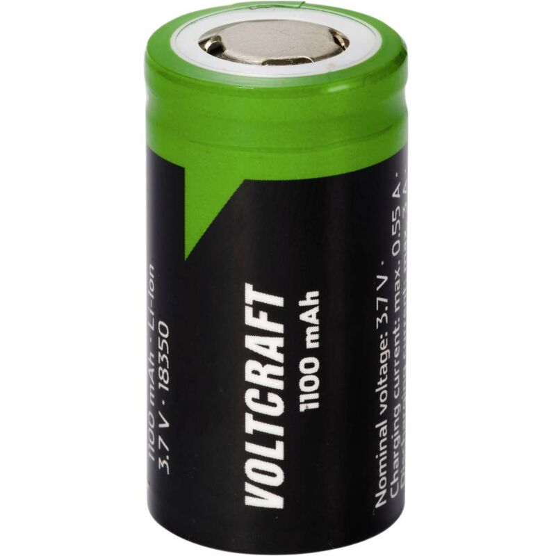 foto del prodotto voltcraft vc 18350 batteria ricaricabile speciale 18350 flat top litio 3.7 v 1100 mah
