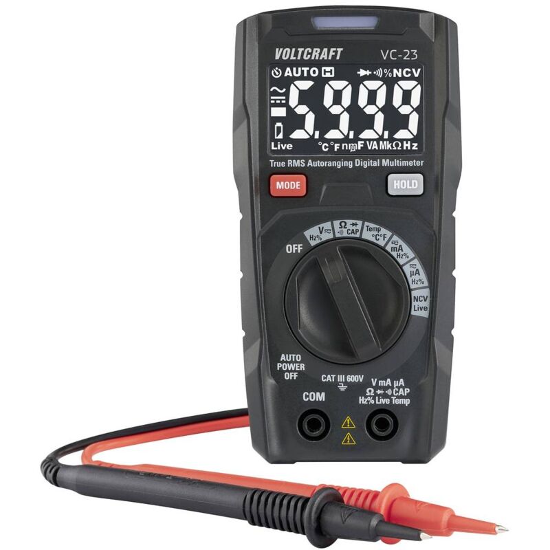 foto del prodotto voltcraft vc 23 multimetro portatile digitale cat iii 600 v display counts 6000