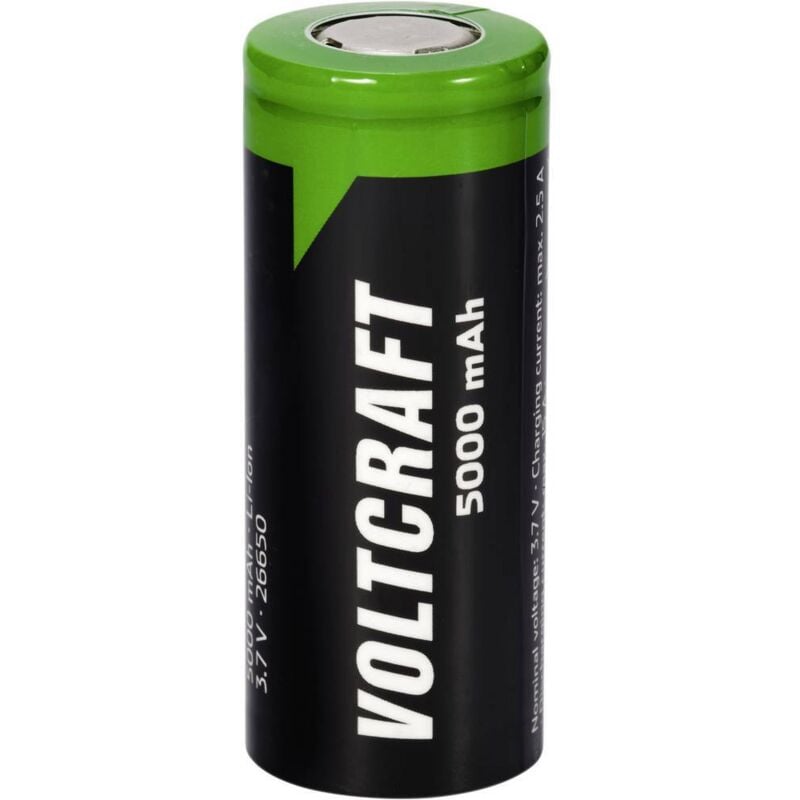 foto del prodotto voltcraft vc-26650 batteria ricaricabile speciale 26650 flat top litio 3.7 v 5000 mah 1 pz.