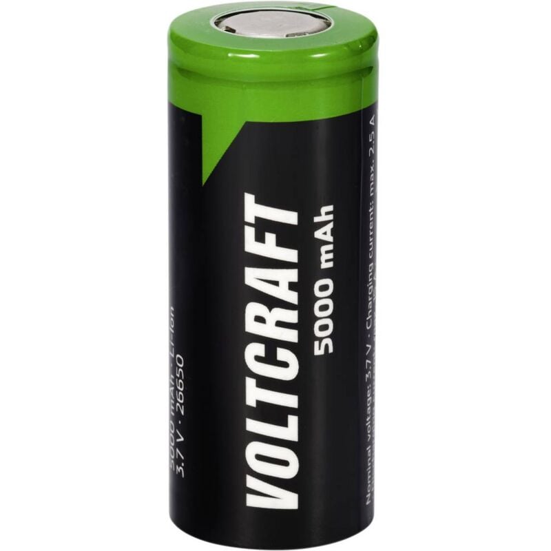 foto del prodotto voltcraft vc 26650 batteria ricaricabile speciale 26650 flat top litio 3.7 v 5000 mah