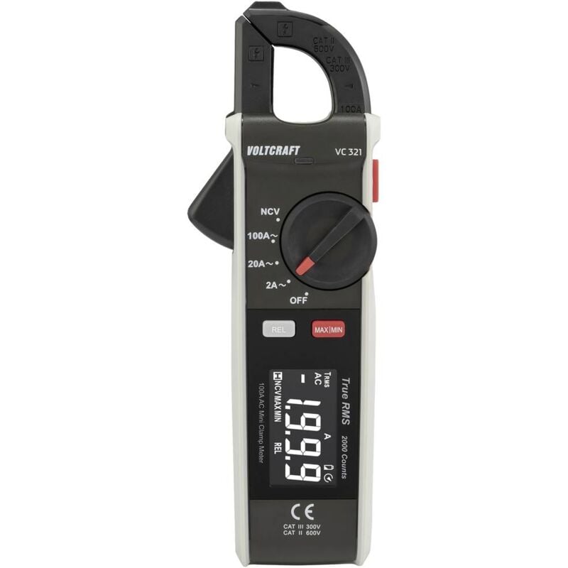 foto del prodotto voltcraft vc 321 pinza amperometrica cat ii 600 v, cat iii 300 v display counts 2000