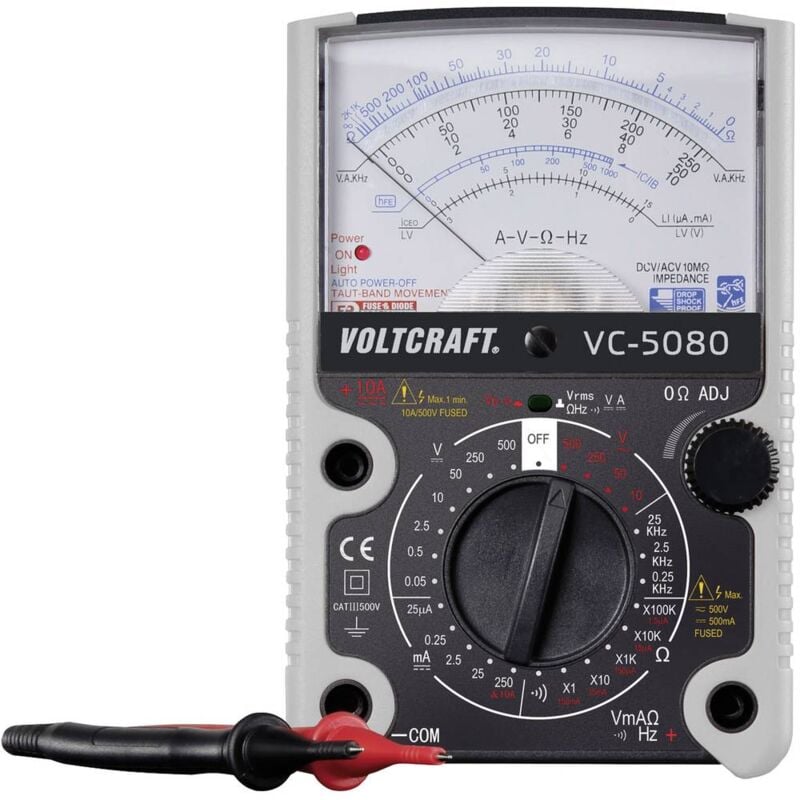 foto del prodotto voltcraft vc 5080 multimetro portatile analogica cat iii 500 v