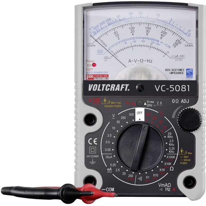 foto del prodotto voltcraft vc 5081 multimetro portatile analogica cat iii 500 v
