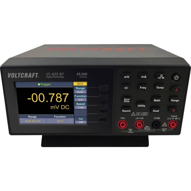 foto del prodotto voltcraft vc 655 bt multimetro da tavolo digitale cat i 1000 v, cat ii 600 v display counts 55000