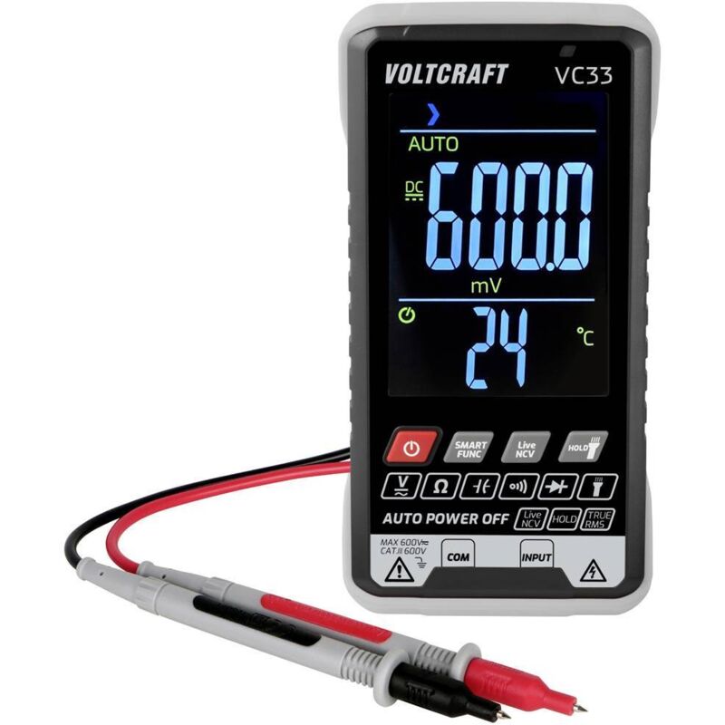 foto del prodotto voltcraft - vc33 multimetro portatile digitale cat iii 600 v display counts 5999
