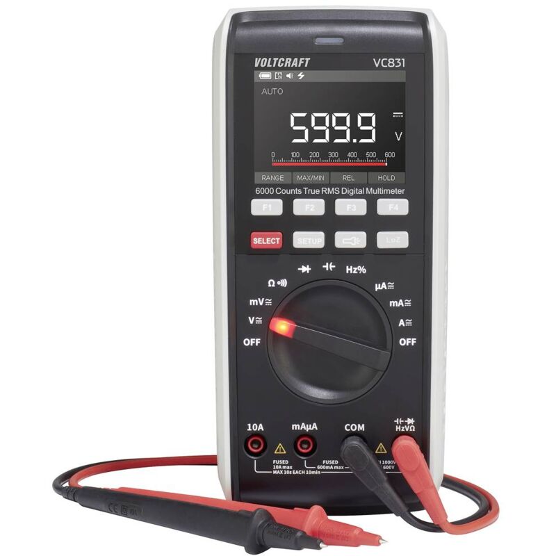 foto del prodotto voltcraft vc831 se multimetro portatile digitale cat iii 1000 v, cat iv 600 v display counts 6000