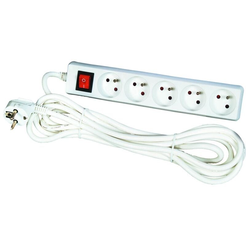 foto del prodotto voltman dio 013035 - ciabatta a 5 prese 2p t interruttore, cavo da 1,5 m