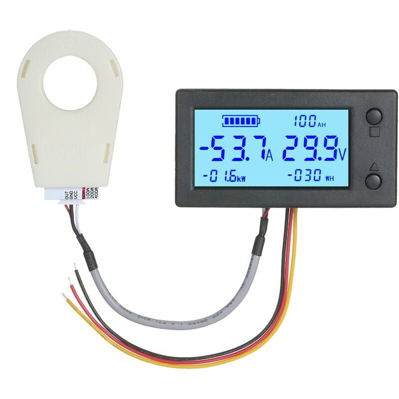 foto del prodotto voltmetro digitale dc 5 v 90 v amperometro capacit della batteria monitor energia elettrica 5 in 1 amperometro di tensione contatore wattora lcd