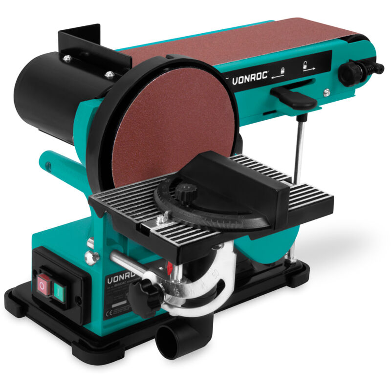 foto del prodotto vonroc levigatrice a nastro e a disco 350w carta abrasiva inclusa