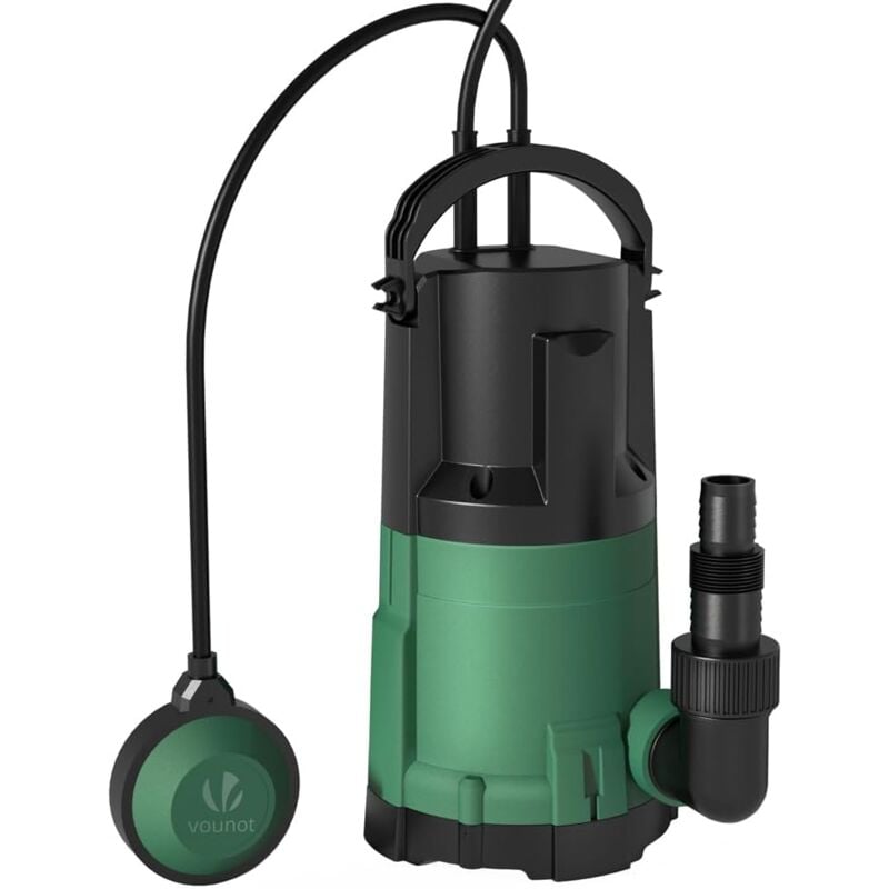 foto del prodotto vounot 3 in 1 pompa sommersa, pompa immersione per acque sporche e acque chiare, con interruttore a galleggiante, verde