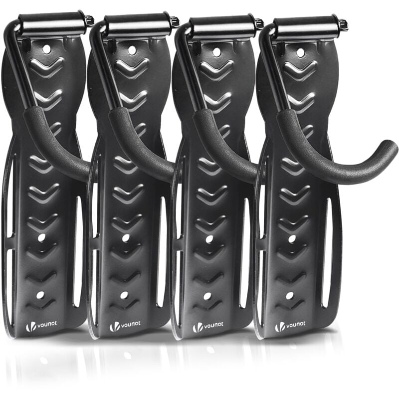 foto del prodotto vounot 4 pezzi supporto per biciclette da parete, portabici da muro ganci pieghevoli appendi bici, nero