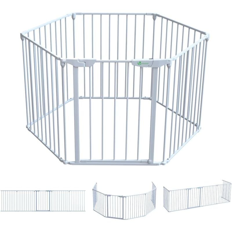 foto del prodotto vounot barriera di sicurezza 375 cm, 6 pannelli barriera protettiva pieghevole, bianco