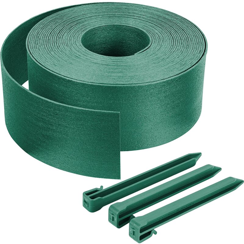 foto del prodotto vounot bordo giardino flessibile con picchetti, bordi aiuole bordura pe, 20m verde