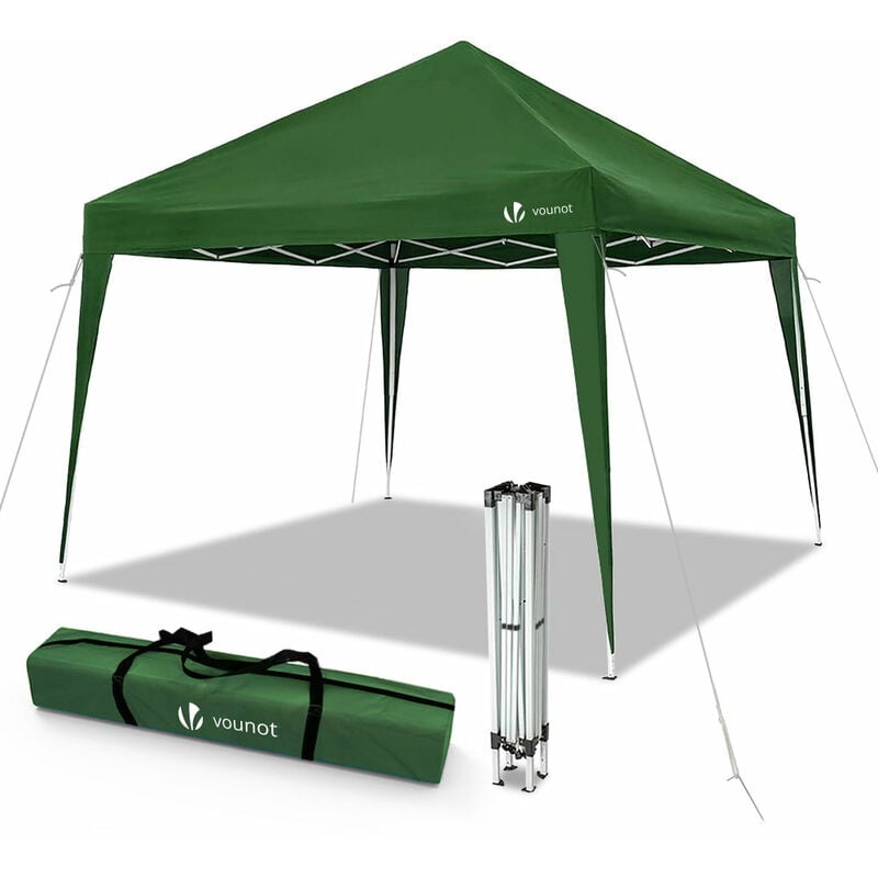 foto del prodotto vounot gazebo giardino 3x3 m pieghevole, con 4 sacchi di sabbia e borsa per il trasporto, verde