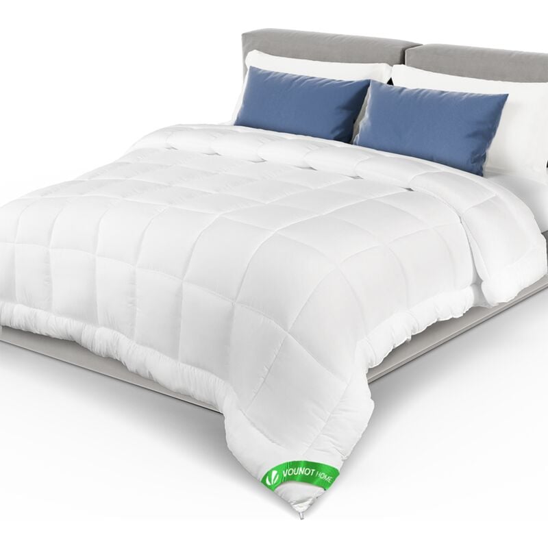 foto del prodotto vounot piumino leggero 200gsm 220x240cm in microfibra morbida, piumone 4 stagioni caldo, transpirante trapunta, bianco