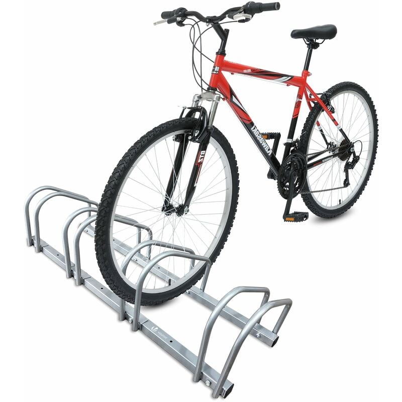 foto del prodotto vounot rastrelliera per biciclette, installazione a pavimento e parete, argento, 4 posti