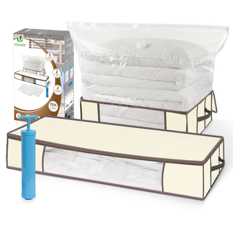 foto del prodotto vounot sacchetti sottovuoto per vestiti salvaspazio riutilizzabili, con pompa, set di 4