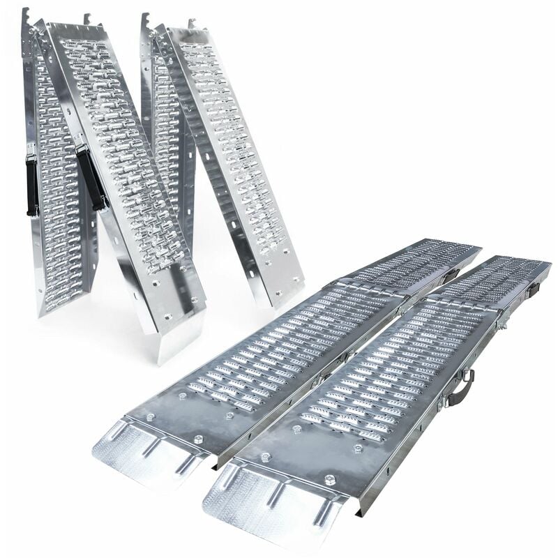 foto del prodotto vounot set di 2 rampa di carico pieghevole, pedana antiscivolo in acciaio, carico massimo 400 kg, 160 x 22.5 cm trattorino quad moto