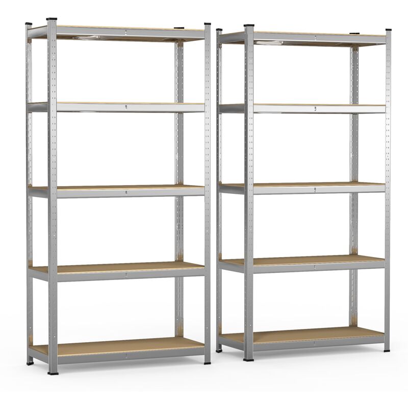 foto del prodotto vounot set di 2 scaffale metallo garage 90x40x180 cm, scaffalature a 5 ripiani capacit 875 kg