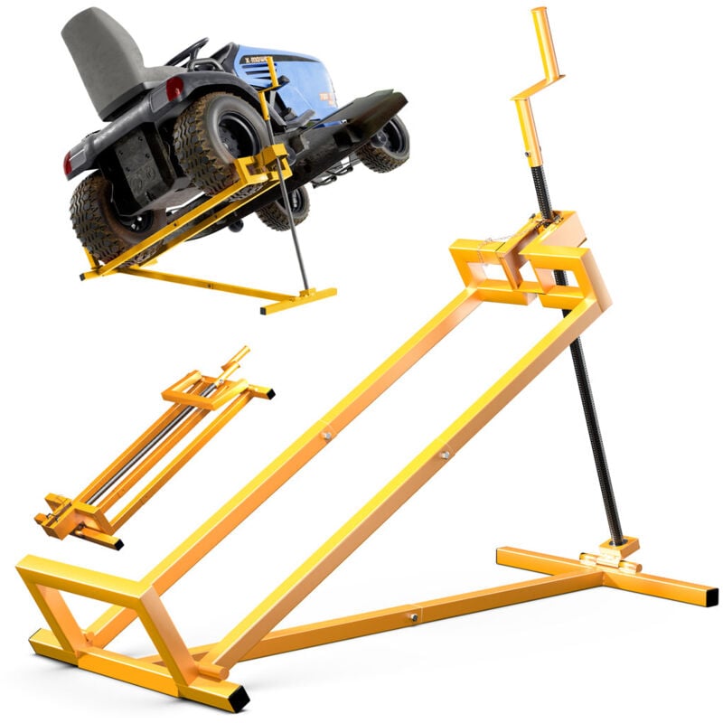 foto del prodotto vounot sollevatore trattore tagliaerba telescopico, dispositivo di sollevamento, carico massimo 400kg, giallo