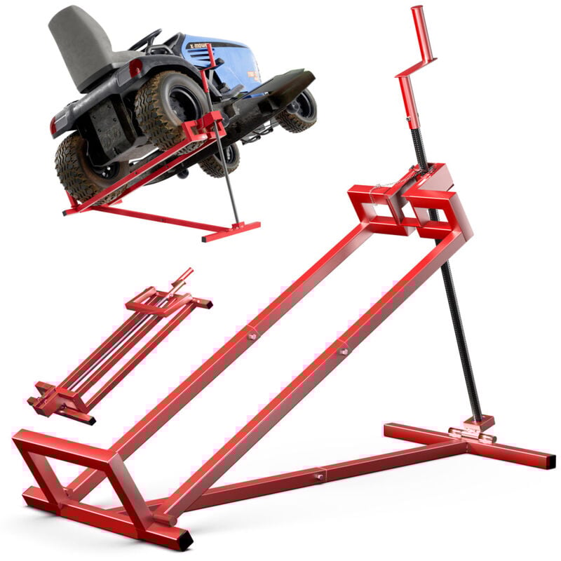 foto del prodotto vounot sollevatore trattore tagliaerba telescopico, dispositivo di sollevamento, carico massimo 400kg, rosso