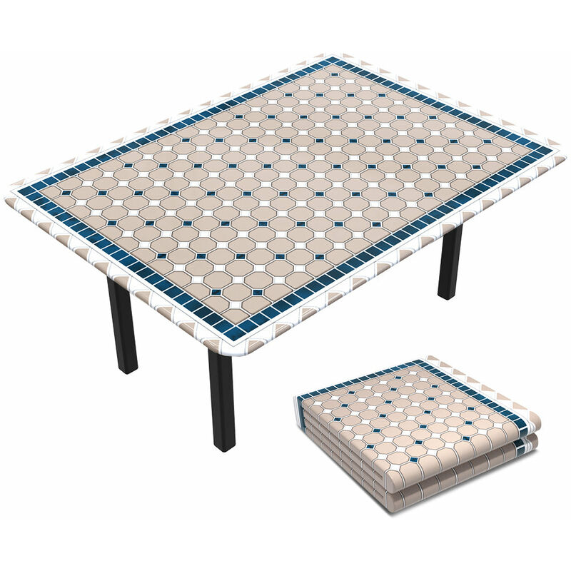 foto del prodotto vounot tovaglia plastificata rettangolare, copritavolo stampato in pvc impermeabile, 180x114 cm