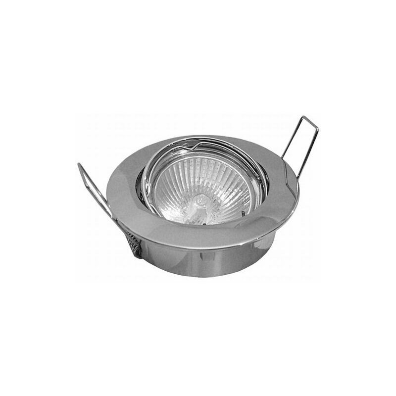 foto del prodotto vs electronic - 231204 faretto da incasso in alluminio pressofuso, max 50 w gx5,3, orientabile, 81 mm, cromato