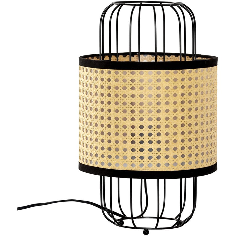 foto del prodotto vs venta stock lampada da tavolo nozomi in rattan sintetico, diametro 38 cm