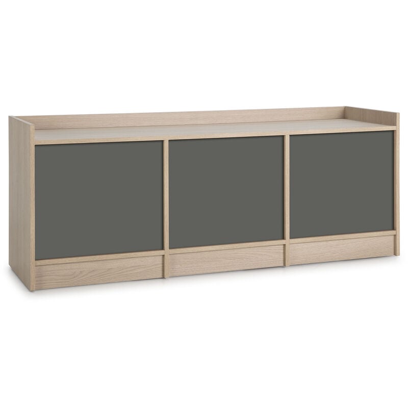 foto del prodotto vs venta stock mobile per tv mosc 3 ante, color rovere grigio, 139 cm larghezza 40 cm profondit 54 cm altezza 