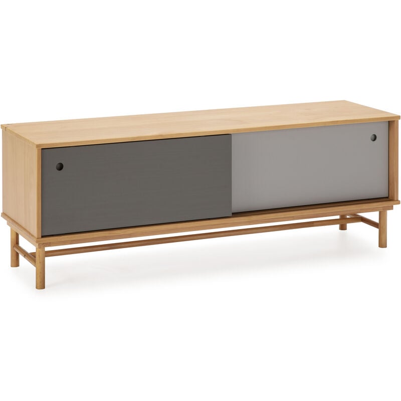 foto del prodotto vs venta stock mobile tv magnus 2 ante scorrevoli colore grigio, legno massello, 140 cm larghezza 40 cm profondit 50 cm altezza 